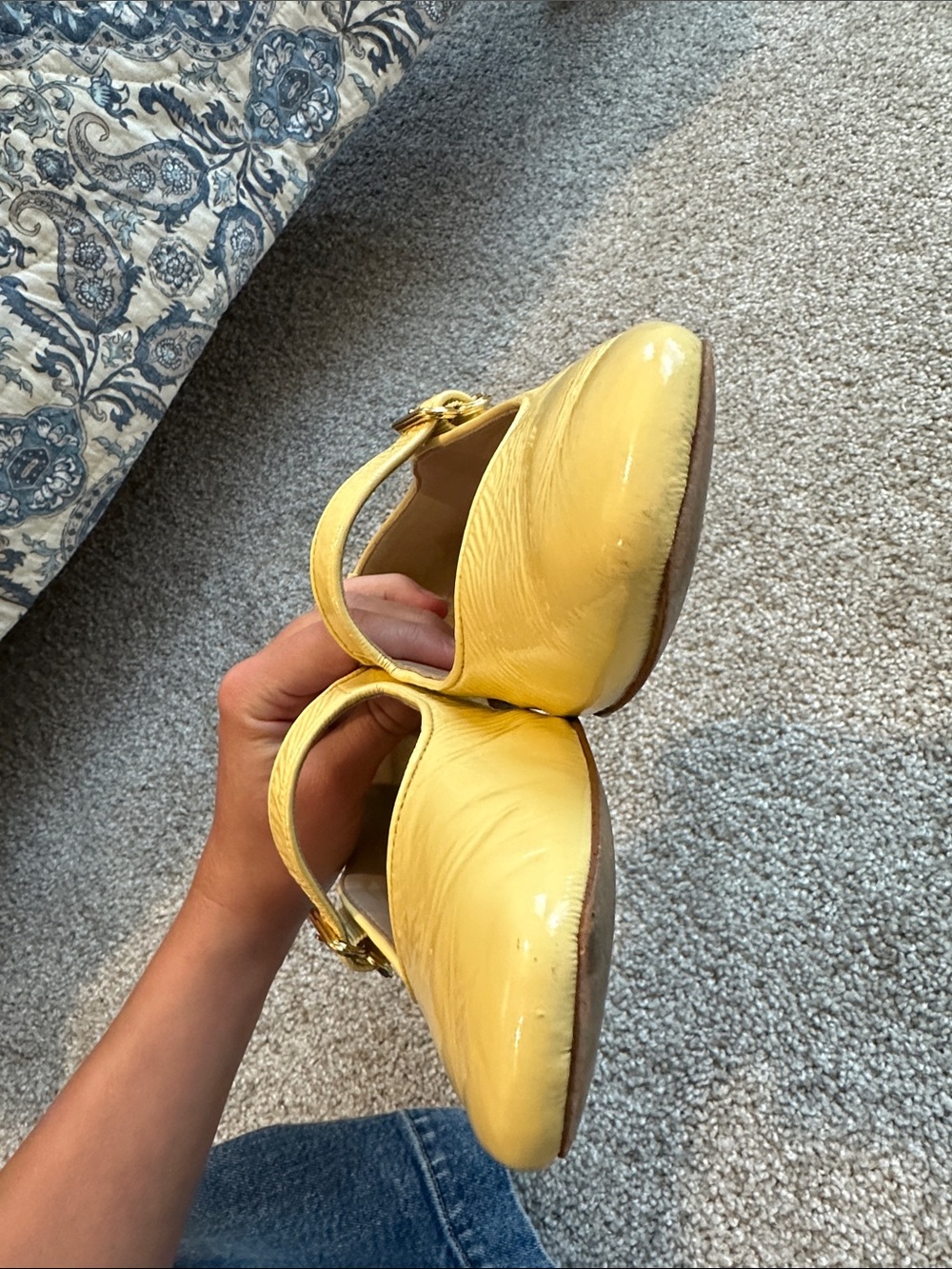 Sam Edelman Butter Yellow Patent Mary Jane Flats - Picture 6 of 6